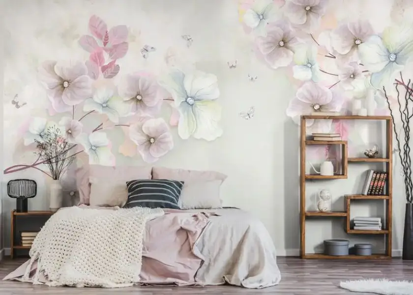 Dekorasi Kamar Wanita Dewasa Wall Art Floral Soft Tone